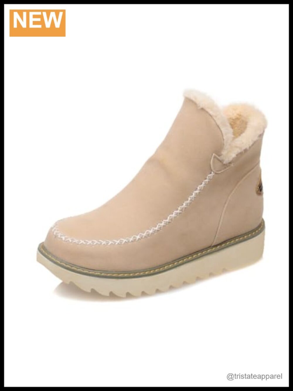 Womens Ankle Snow Boots Waterproof Warm Faux Fur Lining Non-Slip Winter